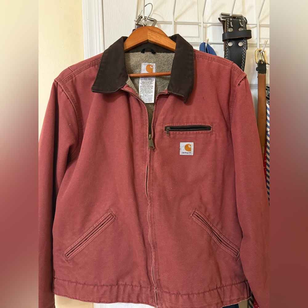 Carhartt Women's Red Utility Jacket with Black Collar